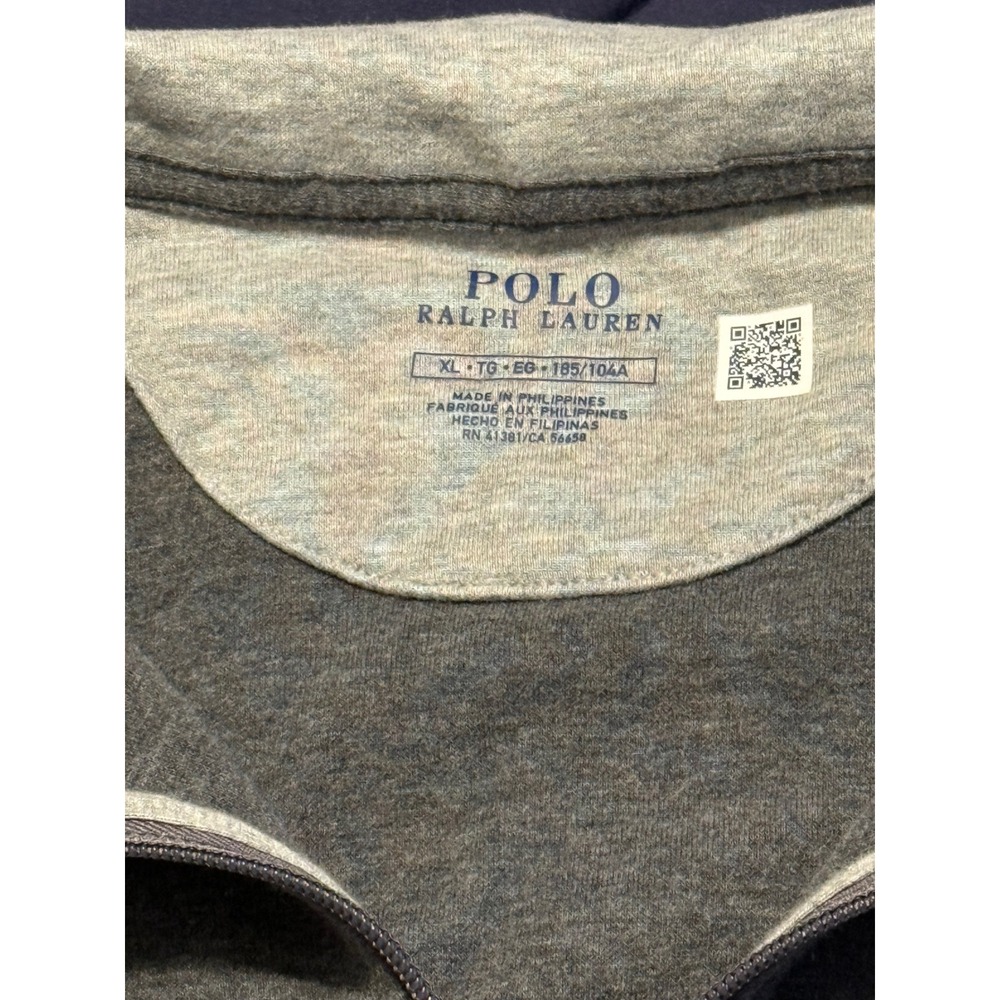 Polo Ralph Lauren Mens Luxury Jersey Quarter-Zip Pullover Dark Grey Heather XL - Picture 3 of 12